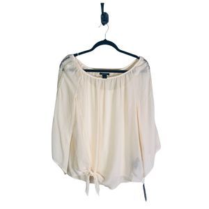 5 for $30 Alyx NWT Tie Front Long Sleeve Blouse Cream Women’s Size Medium New